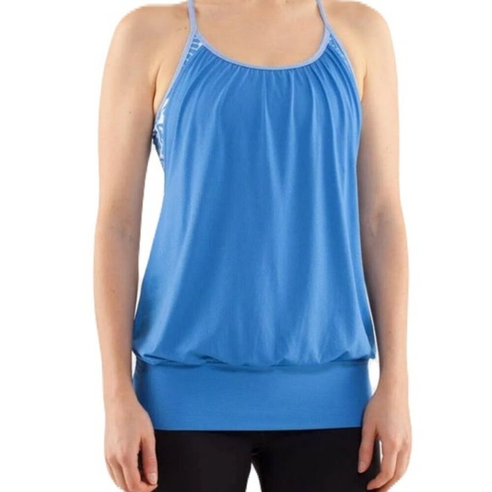 Lululemon No Limits Floral Tank Top Blue Size 4